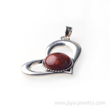 Red Jasper Heart Pendant for Necklaces Making